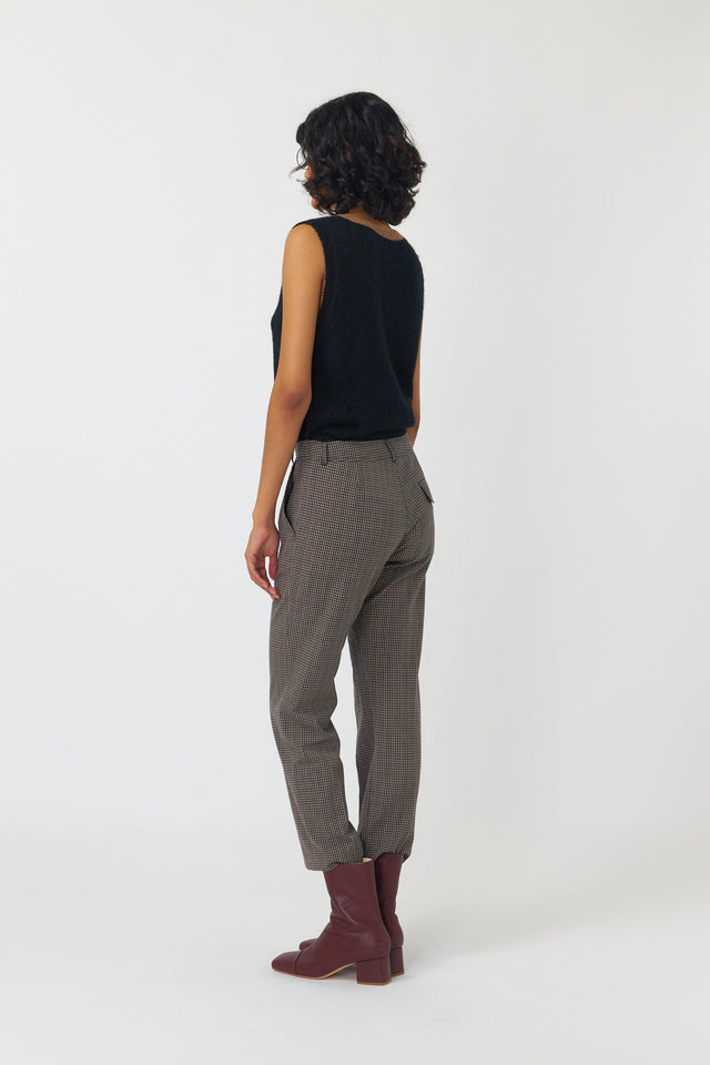 Checked cropped trouser