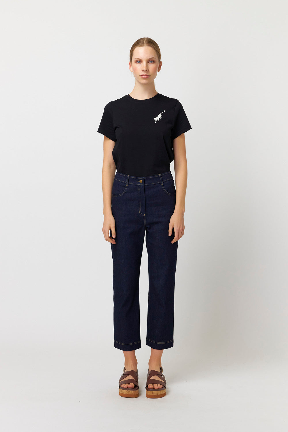 Denim cropped trouser