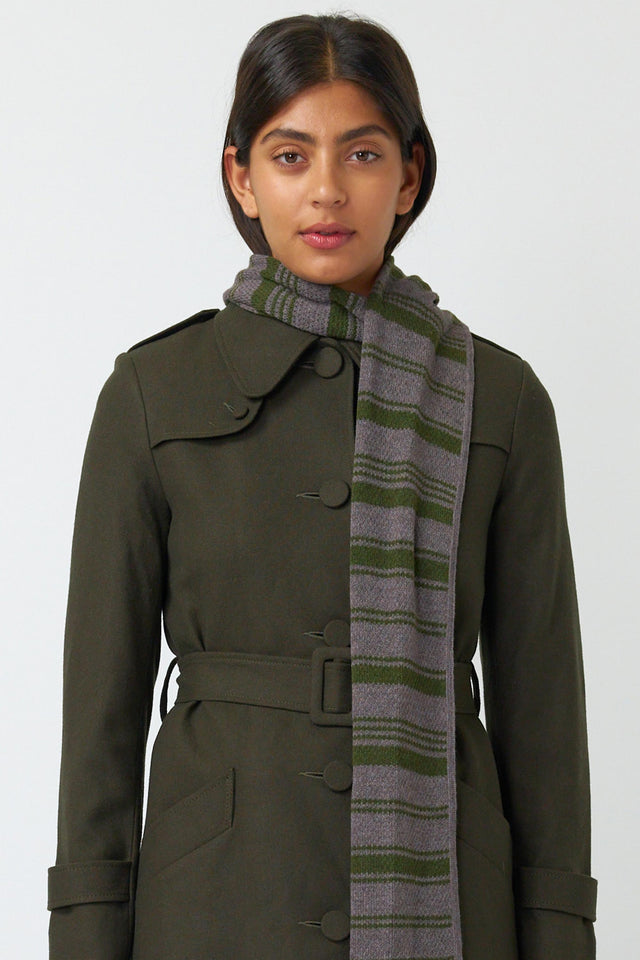 Waffle stripe scarf